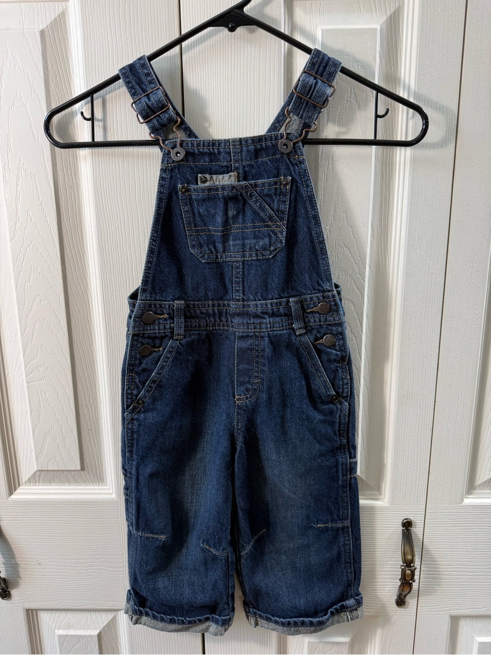 Genuine Kids OshKosh Denim Bib Overalls Pants Boys Size 18M Dark Wash Carpenter